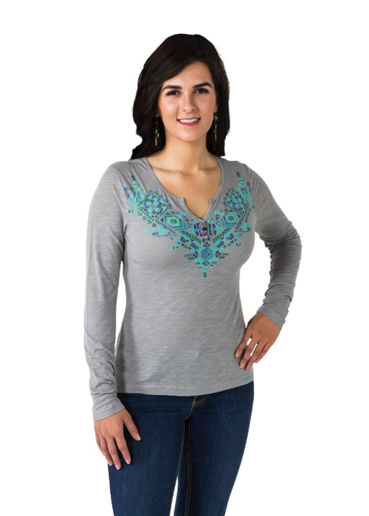 Noble Outfitters 21529-014 Womens Free Spirit Henley Shirt
