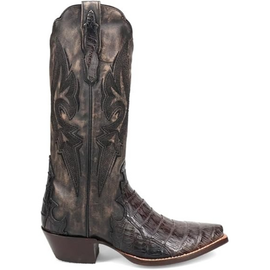 Dan Post DP3060 Women’s Berkeley Caiman Western Boots, Black