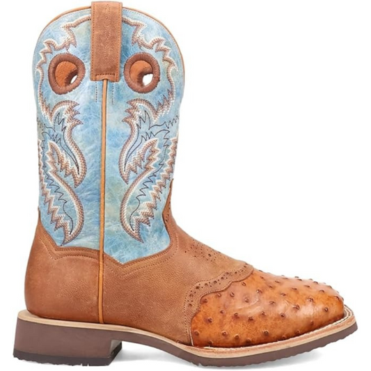 Dan Post DP6060 Men’s Martel Ostrich Western Boots, Apache Blue