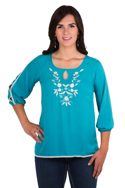 Noble Outfitters 21026-833 Womens Jolene Peasant Top Shirt