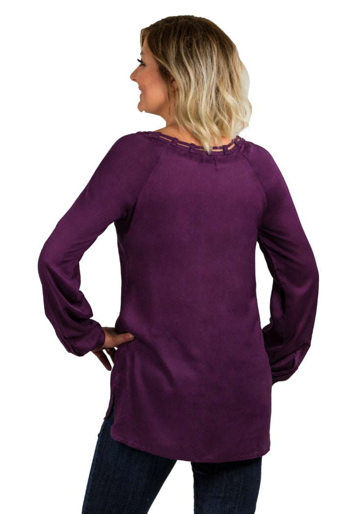 Noble Outfitters 21021-635 Womens Charmer Peasant Top Shirt