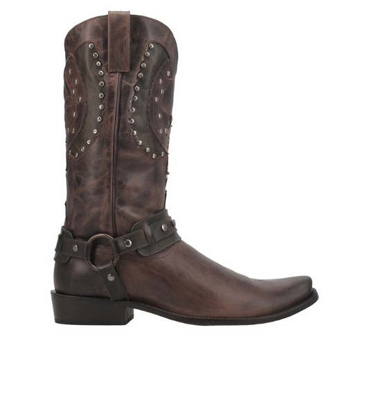 Dingo D1851 Men's War Eagle Studded Toe Pull-On Boots Brown