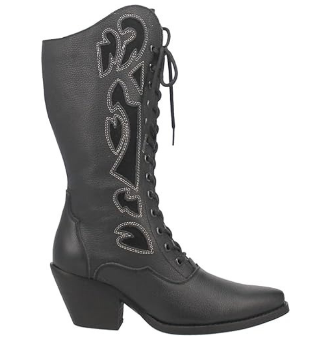 Dingo DI817 Women's San Miguel Snip Toe Leather Mid-Calf Boots – Black
