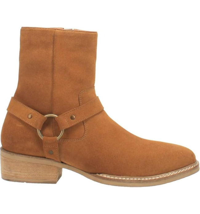 Dingo DI296 Men's Calgary Square Toe Leather Ankle Boots - Brown