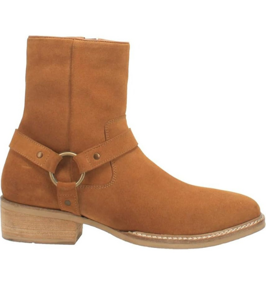 Dingo DI296 Men's Calgary Square Toe Leather Ankle Boots - Brown