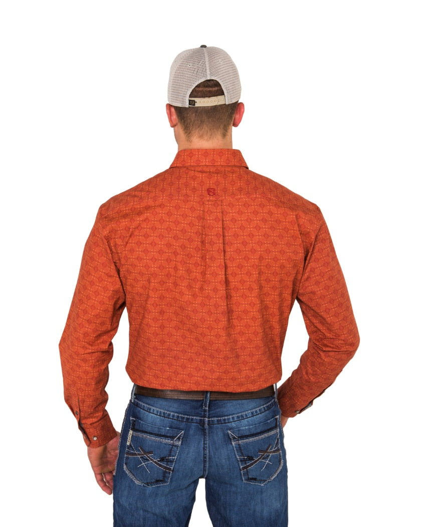 Noble Outfitters 11002-355 Mens Generations Burnt Sienna Geo Print Shirt
