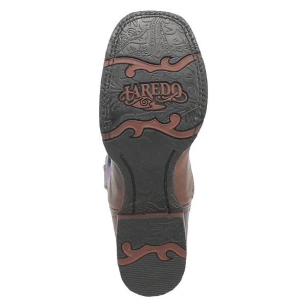 Laredo Bonnie L3120 Women’s Square Toe Cowboy Boots – Tobacco/Purple