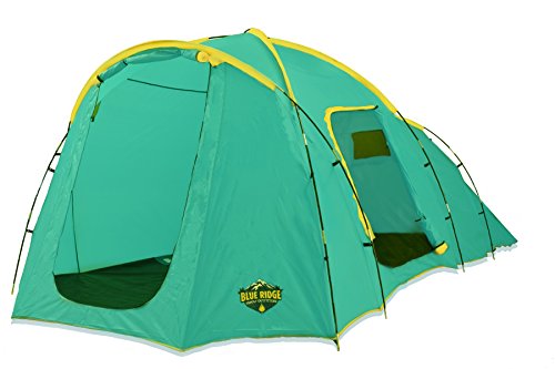 Blue Ridge Family Outfitters 4 Person Summer Camping Tent - Spacious & Waterproof 8.5'Wx6.25'Hx6.75L
