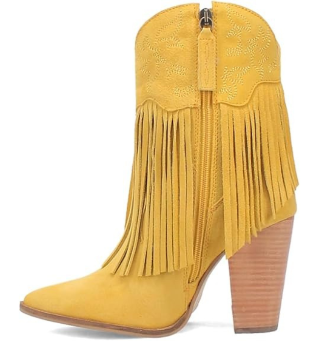Dingo DI185 Women's Crazy Train Western Bootie Yellow