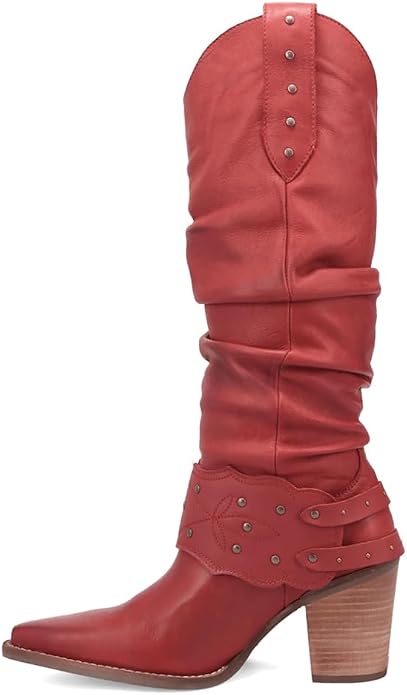 Dingo Di2285-RED Women's Grit N' Grace Pull-On Leather Western Boots