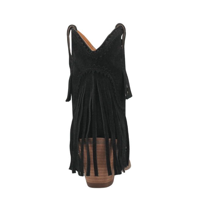 Dingo DI187 Women’s Fandango Leather Fringe Bootie Black