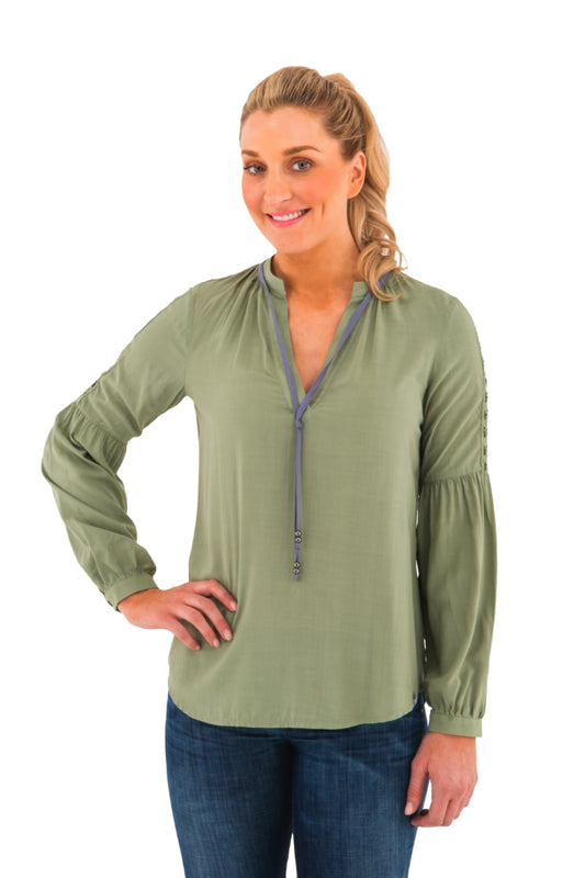 Noble Outfitters 21007-817 Womens Folklore Peasant Top Shirt