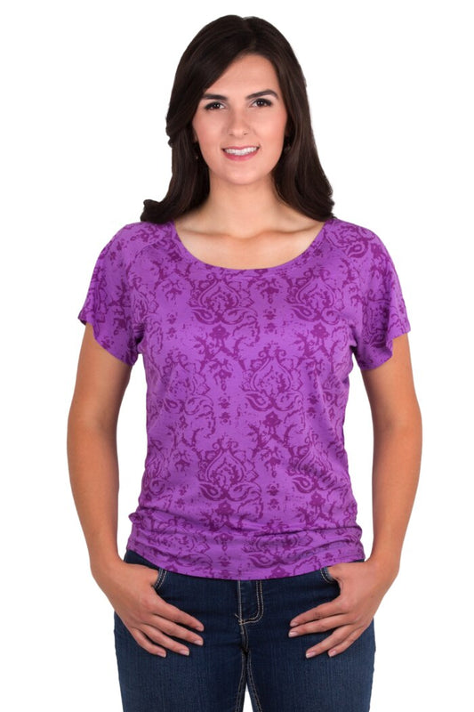 Noble Outfitters 22510-604 Womens Grape Lorinda Top Shirt