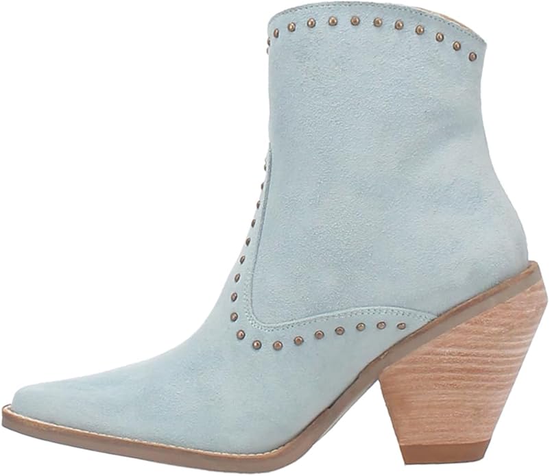 Dingo Classy N’ Sassy Di952-BLU Women’s Studded Zip Snip Toe Cowboy Boots - Blue