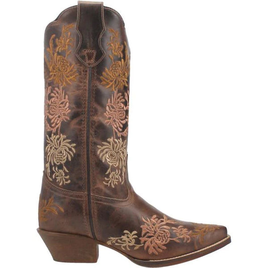 Laredo Sylvan L54271 Women’s 12" Snip Toe Western Boots – Tobacco