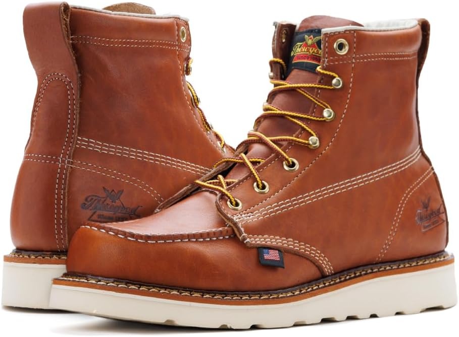 Thorogood 804-4200 Men's American Heritage 6” Steel Toe Work Boots - Tobacco Leather