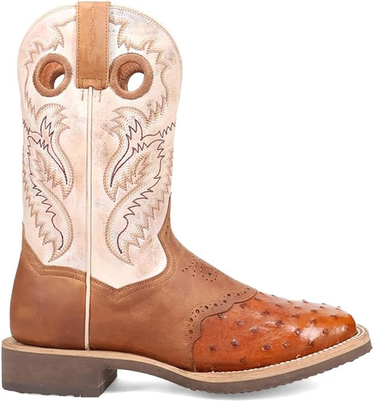 Dan Post Martel DP6059 Men’s Premium Ostrich Embroidered Square Toe Dress Boots