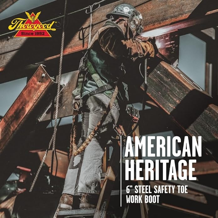 Thorogood 804-4200 Men's American Heritage 6” Steel Toe Work Boots - Tobacco Leather