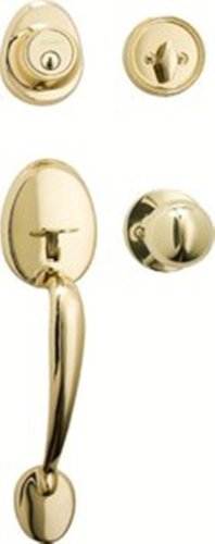 Master Lock HDLBA0603 Single Cylinder Handleset with Interior Ball Knob, Polished Brass