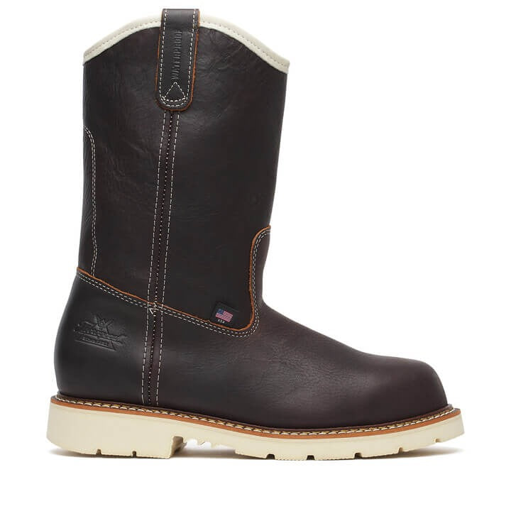 Thorogood 804-4939 Men's American Heritage Waterproof 11" Briar Pitstop Safety Toe Pull-On Wellington Boots