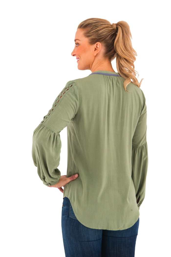 Noble Outfitters 21007-817 Womens Folklore Peasant Top Shirt