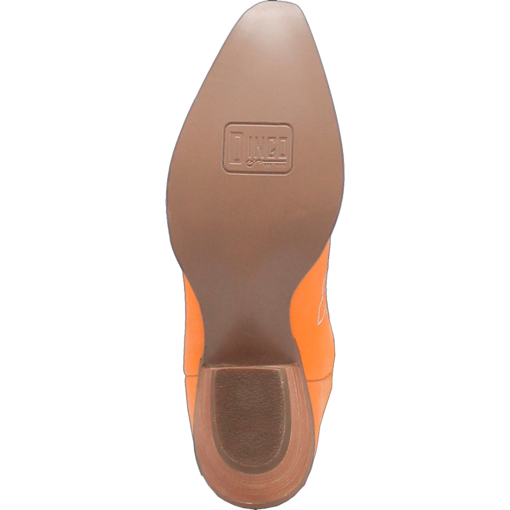 Dingo Di171 Women's Flirty N' Fun Embroidered Leather Cowboy Boots - Orange