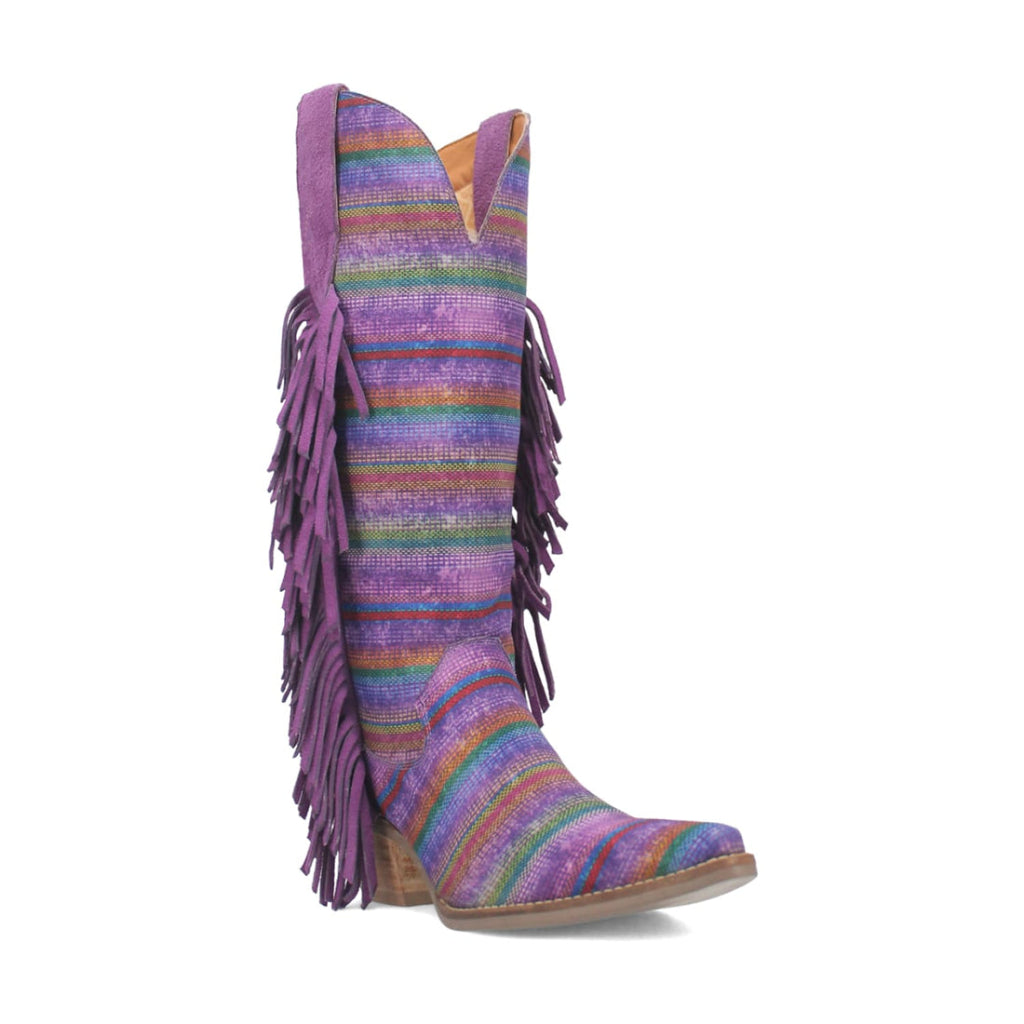 Dingo Di193 Women's Hot Tamale Fabric Southwest Snip Toe Cowboy Tall Boots - Purple