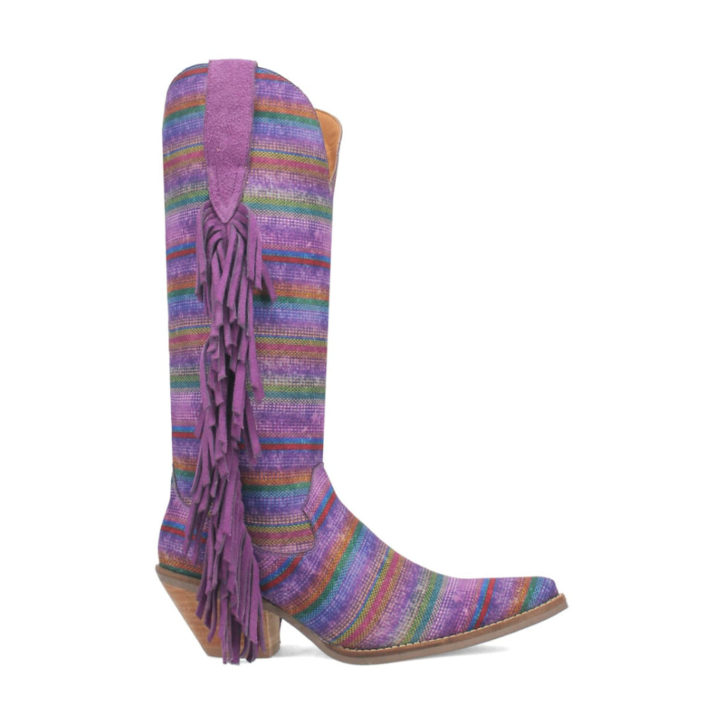 Dingo Di193 Women's Hot Tamale Fabric Southwest Snip Toe Cowboy Tall Boots - Purple