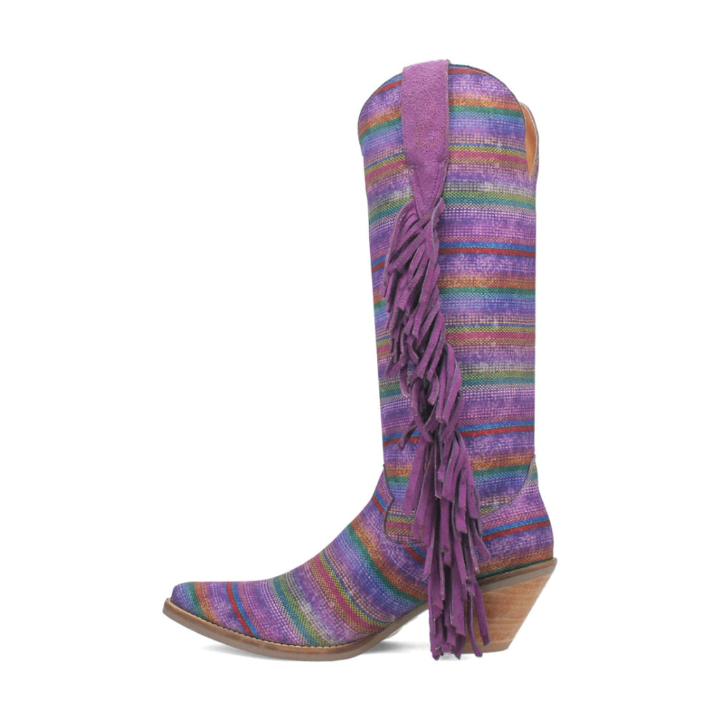 Dingo Di193 Women's Hot Tamale Fabric Southwest Snip Toe Cowboy Tall Boots - Purple