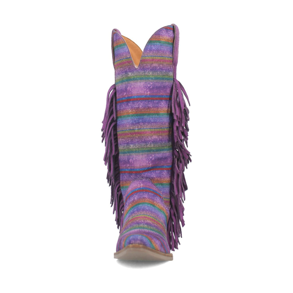 Dingo Di193 Women's Hot Tamale Fabric Southwest Snip Toe Cowboy Tall Boots - Purple