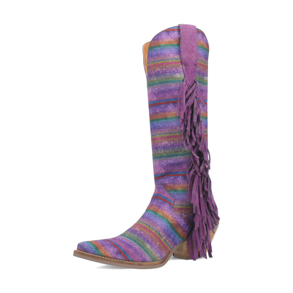 Dingo Di193 Women's Hot Tamale Fabric Southwest Snip Toe Cowboy Tall Boots - Purple