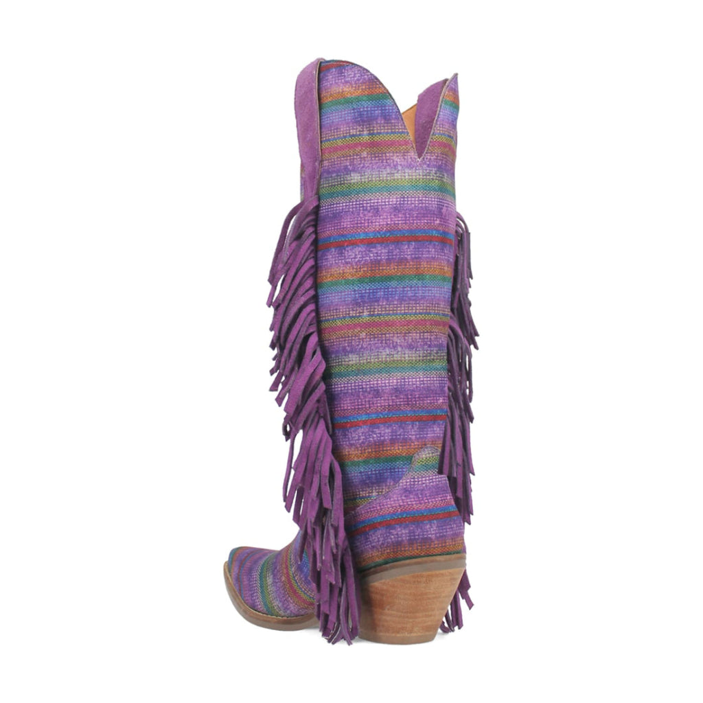 Dingo Di193 Women's Hot Tamale Fabric Southwest Snip Toe Cowboy Tall Boots - Purple
