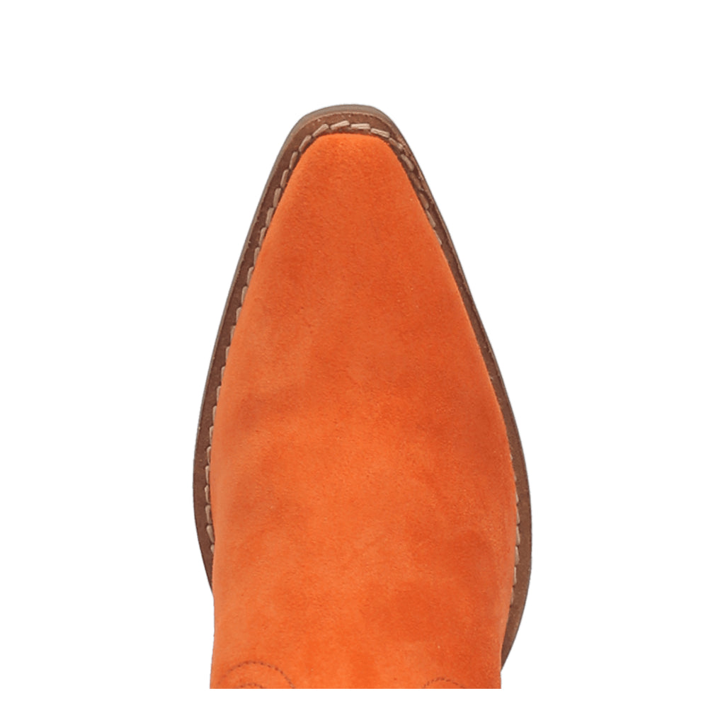 Dingo Di197 Women's Sabana Embroidered Snip Toe Leather Cowboy Casual Boots - Orange