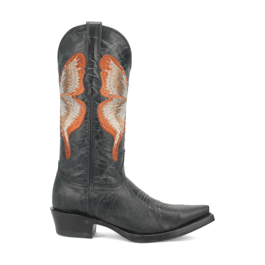 Dingo Di227 Women's Duchess Embroidered Snip Toe Leather Cowboy Casual Boots - Black