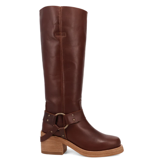 Dingo Di2292-BRO Casbah Women's Brown 16" Leather Round Toe Harness Boots