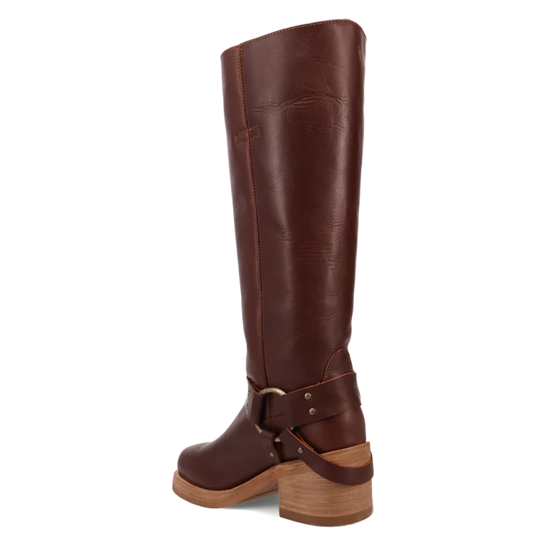 Dingo Di2292-BRO Casbah Women's Brown 16" Leather Round Toe Harness Boots