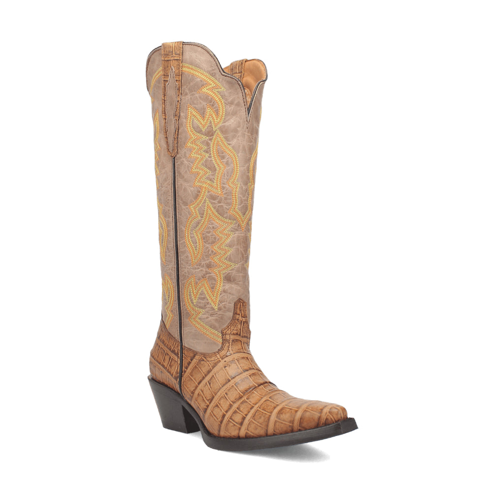 Dingo Di231 Women's Matilda Snip Toe Leather Cowboy Tall Casual Boots - Brown