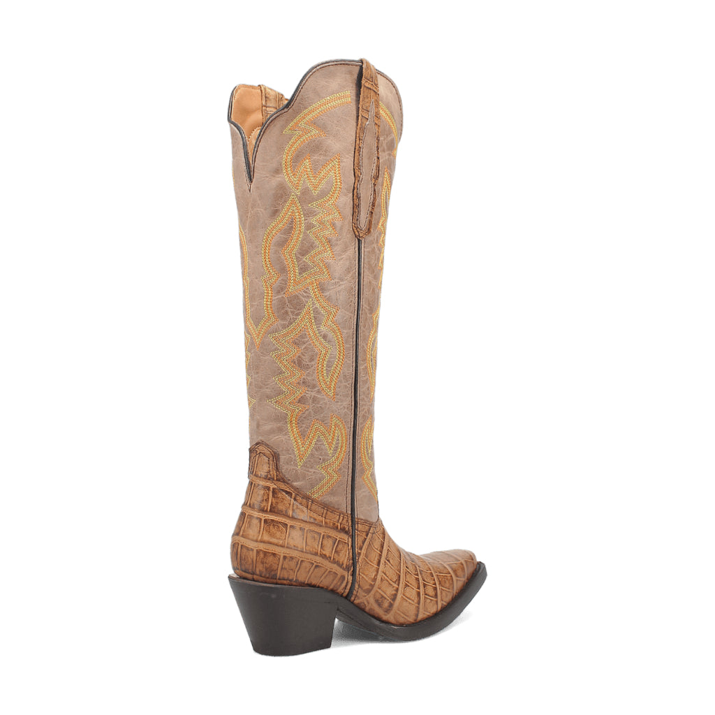Dingo Di231 Women's Matilda Snip Toe Leather Cowboy Tall Casual Boots - Brown