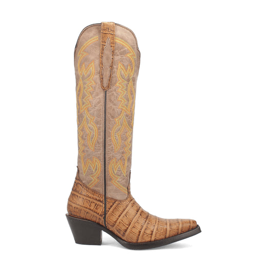 Dingo Di231 Women's Matilda Snip Toe Leather Cowboy Tall Casual Boots - Brown