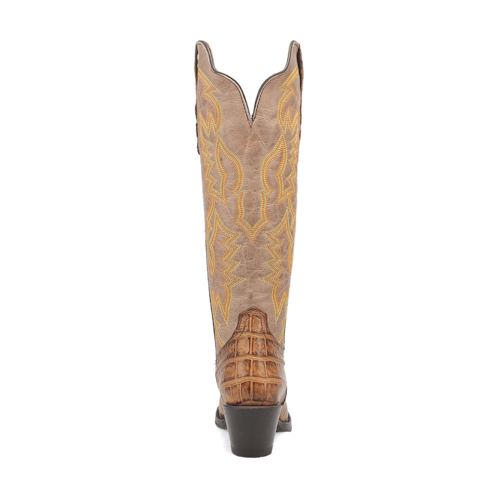Dingo Di231 Women's Matilda Snip Toe Leather Cowboy Tall Casual Boots - Brown