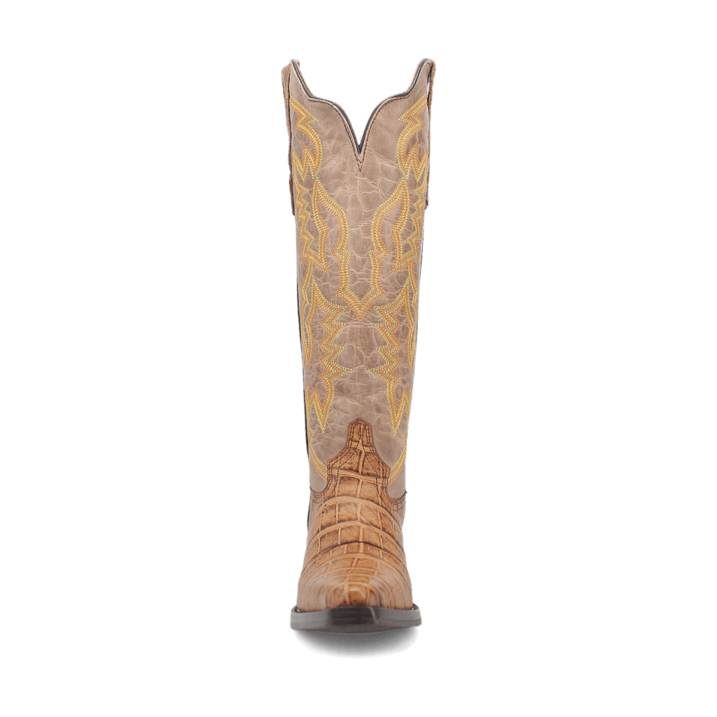 Dingo Di231 Women's Matilda Snip Toe Leather Cowboy Tall Casual Boots - Brown