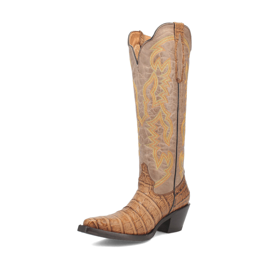 Dingo Di231 Women's Matilda Snip Toe Leather Cowboy Tall Casual Boots - Brown