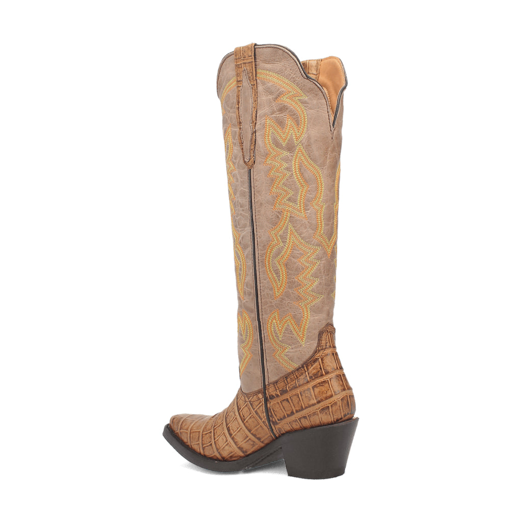 Dingo Di231 Women's Matilda Snip Toe Leather Cowboy Tall Casual Boots - Brown