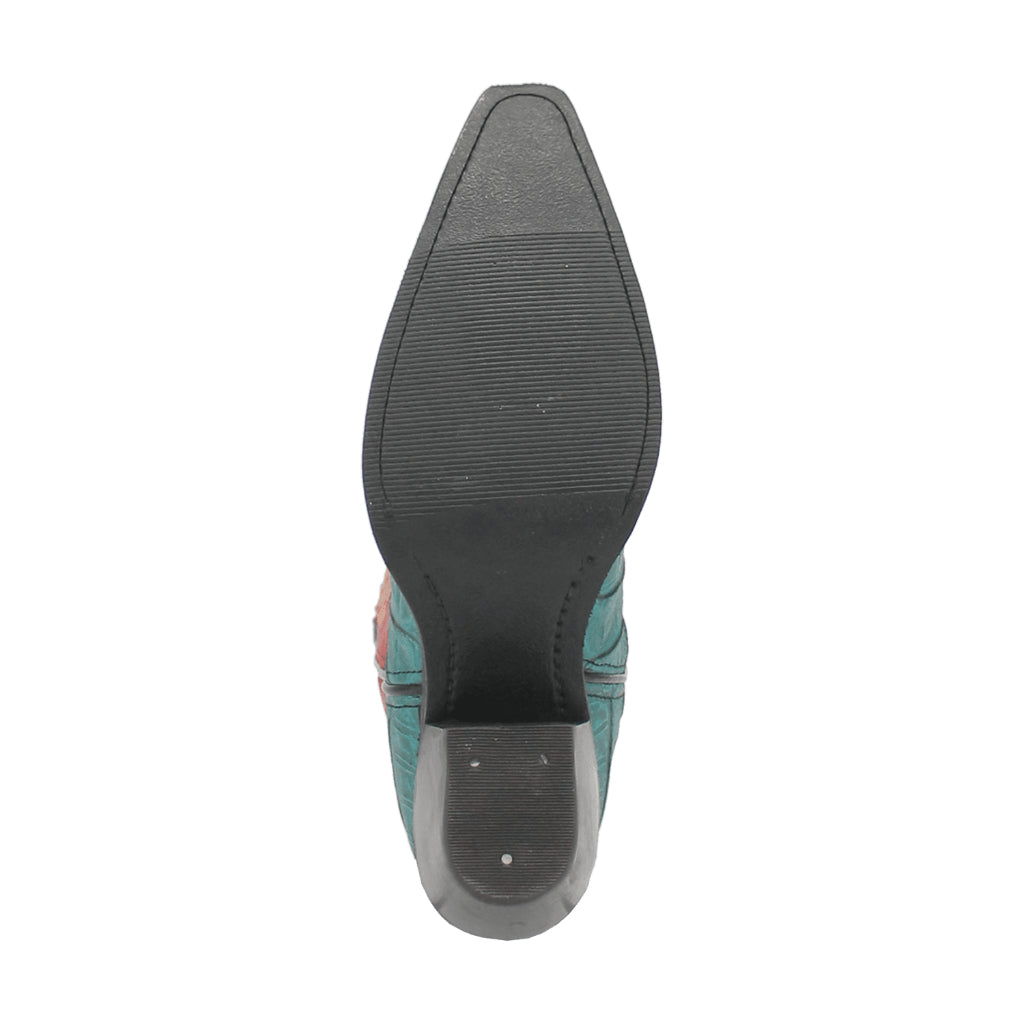 Dingo Di231 Women's Matilda Snip Toe Leather Cowboy Tall Casual Boots - Turquoise