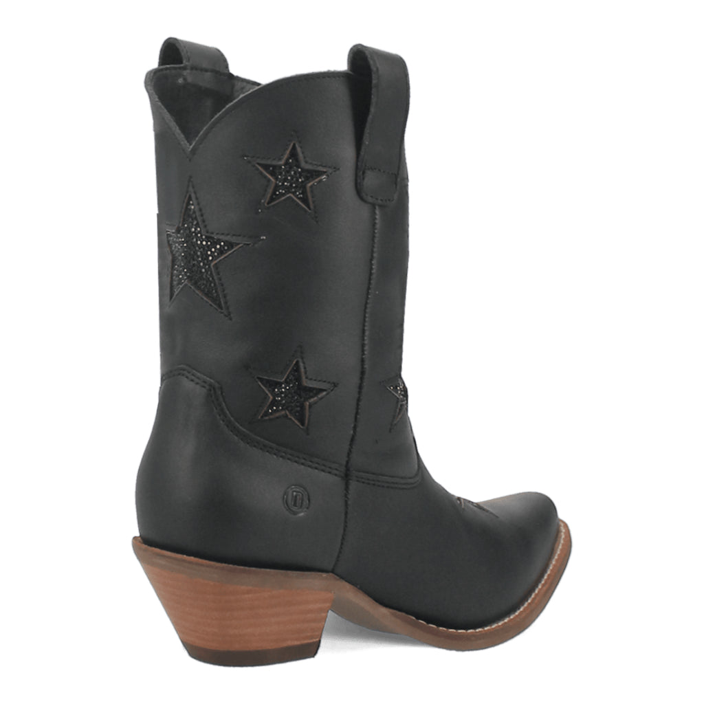 Dingo Di582 Women's Star Struck Tooled Inlay Leather Cowboy Boots - Black