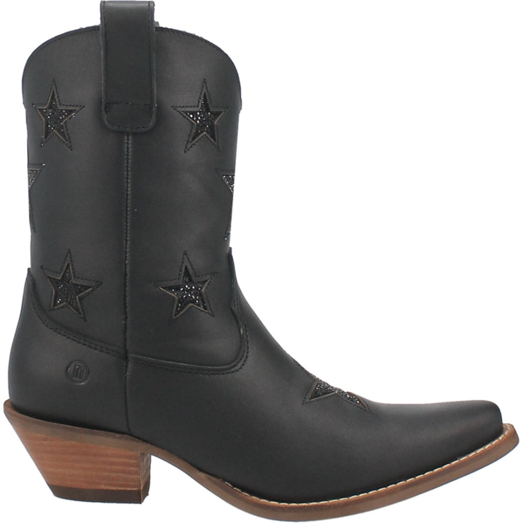 Dingo Di582 Women's Star Struck Tooled Inlay Leather Cowboy Boots - Black