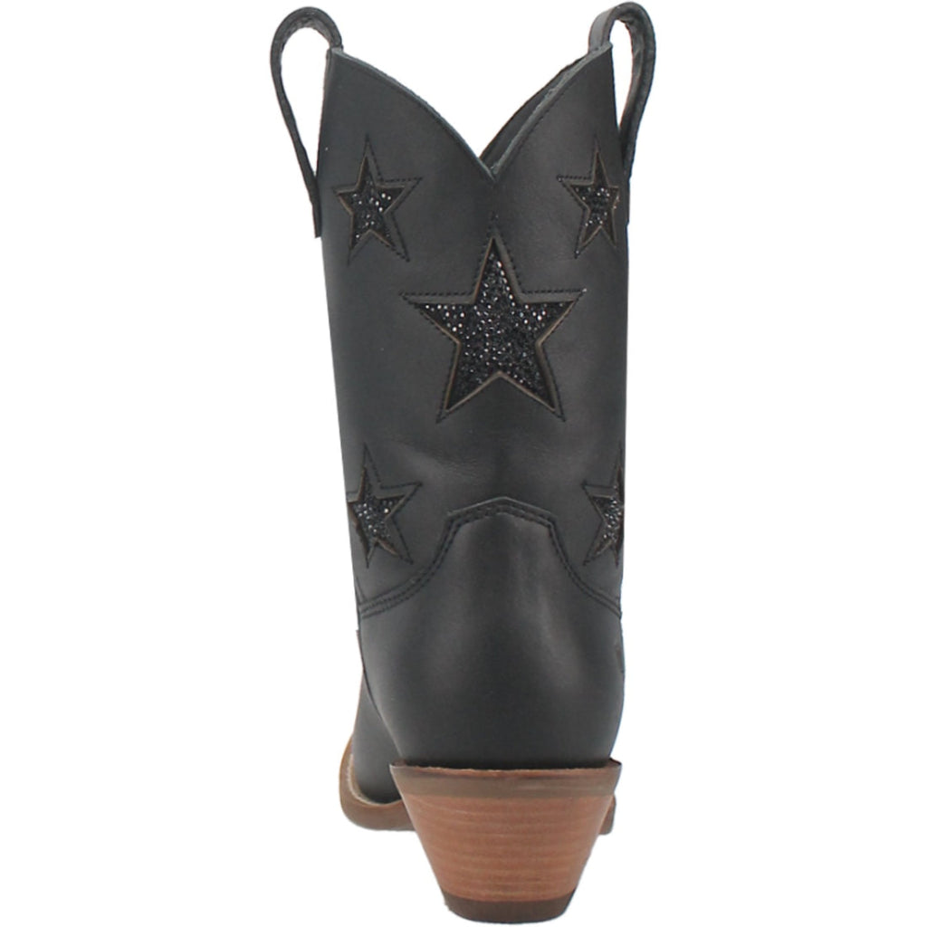Dingo Di582 Women's Star Struck Tooled Inlay Leather Cowboy Boots - Black