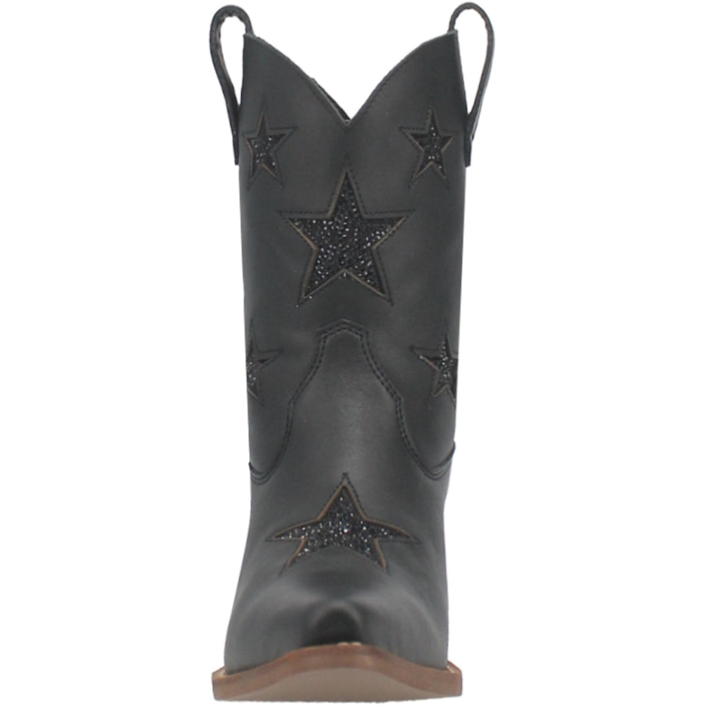 Dingo Di582 Women's Star Struck Tooled Inlay Leather Cowboy Boots - Black
