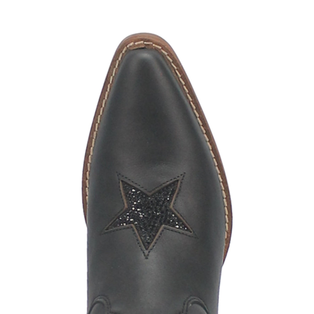 Dingo Di582 Women's Star Struck Tooled Inlay Leather Cowboy Boots - Black