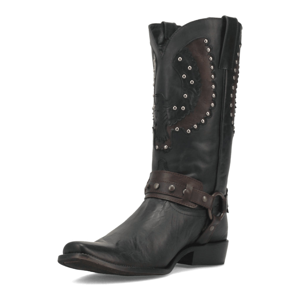 Dingo Di851 Men's War Eagle Studded Square Toe Black Cowboy Boots